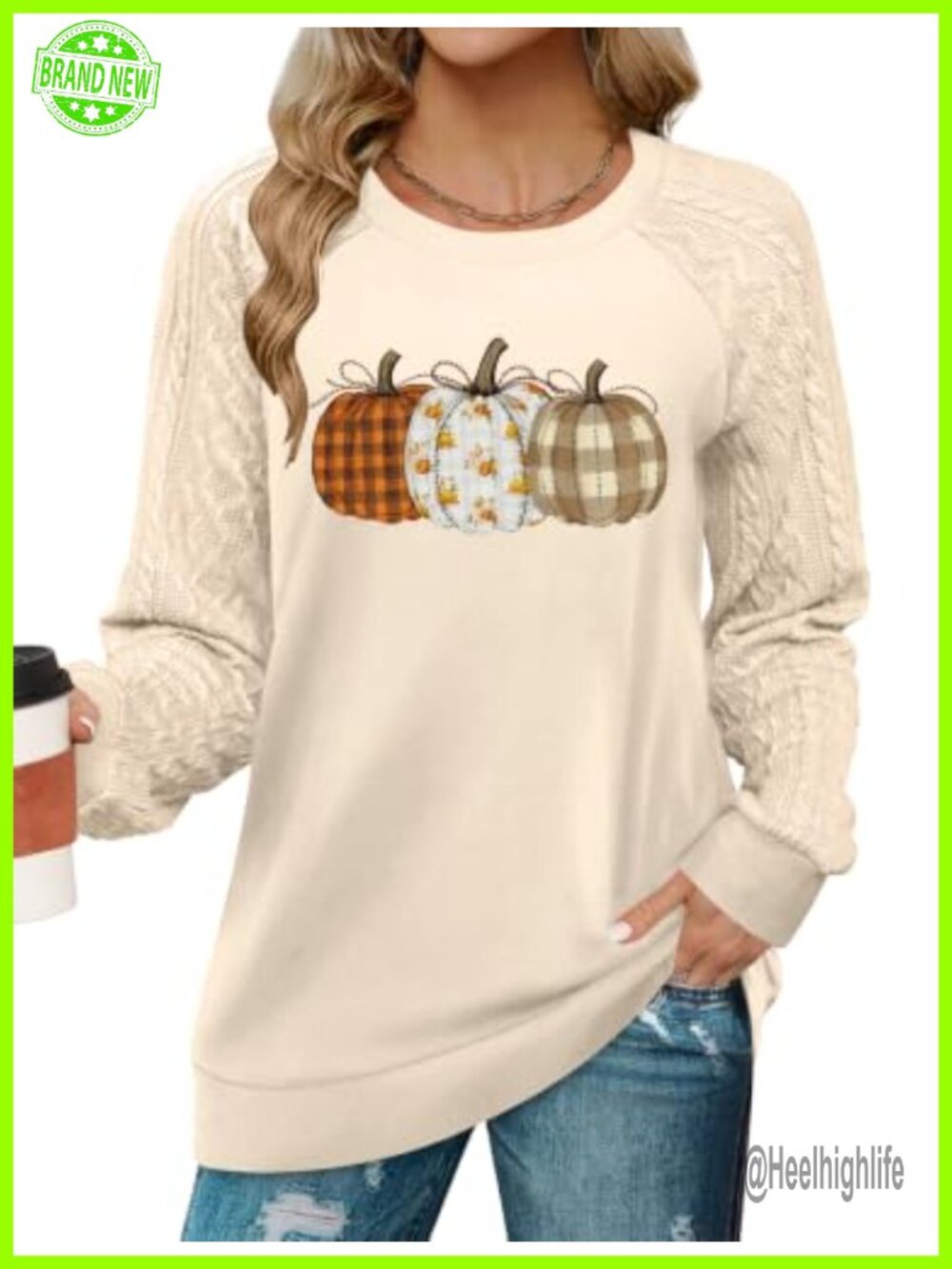 Women's Ghost Pumpkin Sweatshirt Crew Neck Pullover